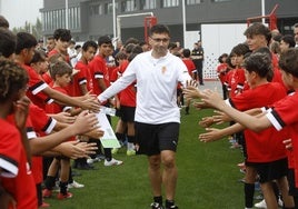 'Mareona' en el primer entrenamiento de la temporada del Sporting de Gijón