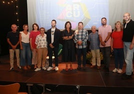 Rubén Arquero, Raquel Huergo, Griselda Coro, Paloma García, Aitor Martínez Valdajos, Montserrat López Moro, José Antonio Migoya, Santi Martínez, Sergio Valbuena, Verónica Rodríguez y Luis Alberto Fernández, durante la presentación del X Festival Arcu Atlánticu.