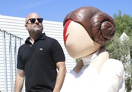 Marino González con la princesa Leila en un festival.