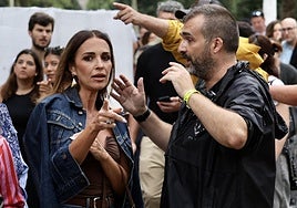 Paula Echevarría, en el acceso al concierto de Juan Luis Guerra en Gijón.