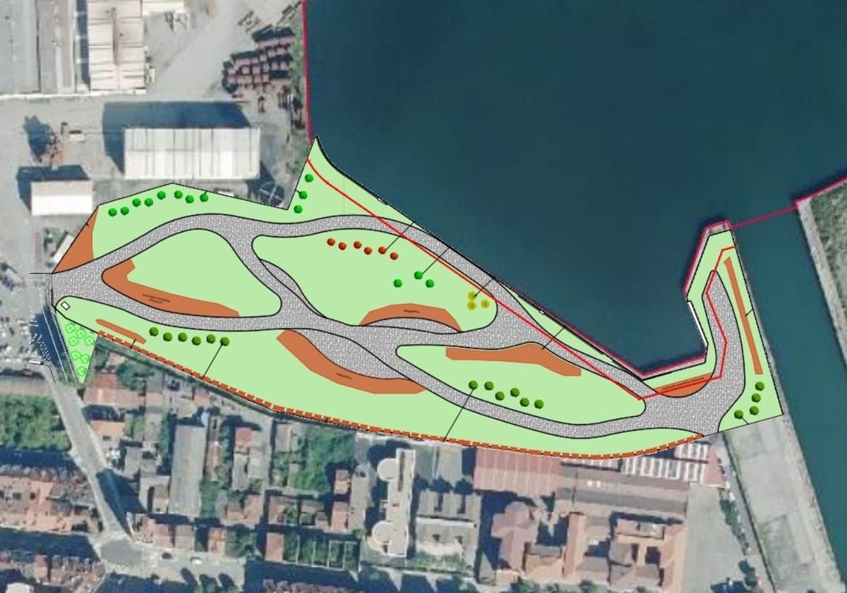 Imagen principal - Comienza la obra para convertir los terrenos de Naval Gijón en una zona de paseo