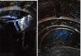 Galería clandestina del piso sexto descubierta por la Brigada de Salvamento Minero.