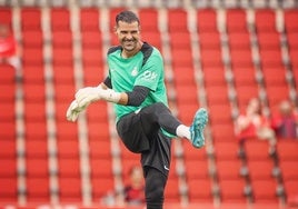 Iván Cuéllar, durante un entrenamiento con el Mallorca.