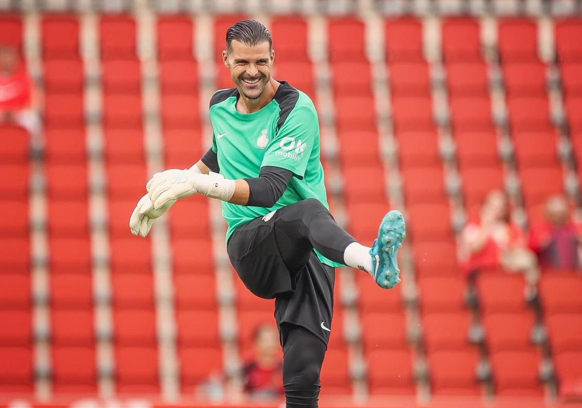 Iván Cuéllar, durante un entrenamiento con el Mallorca.