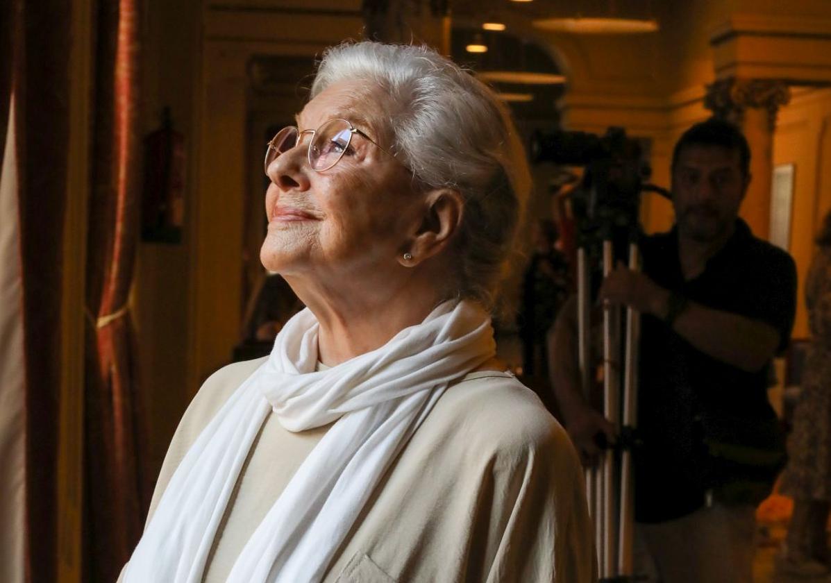 Lola Herrera, en una de sus últimas visitas a Avilés.