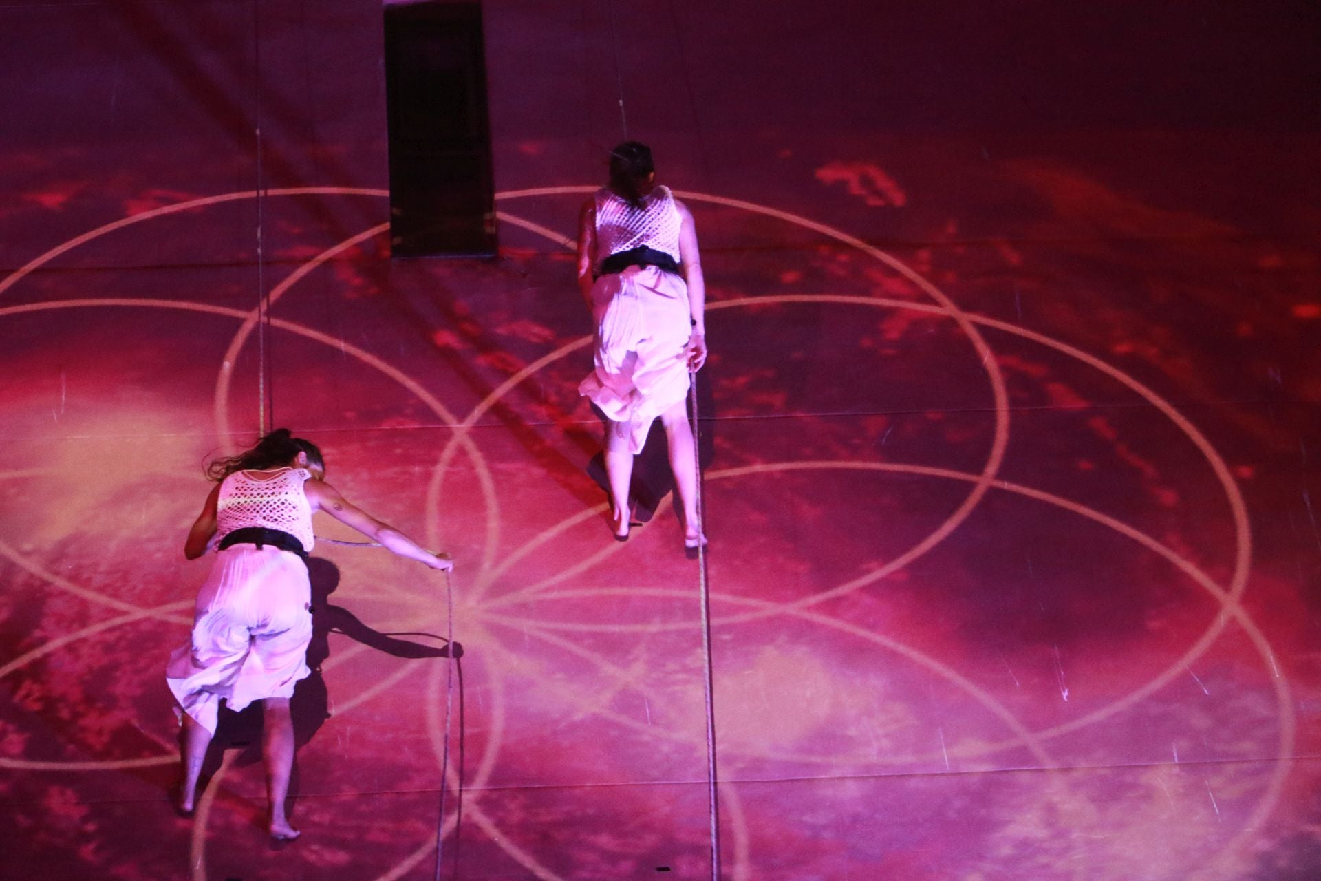Laglo Zirkodantza se cuelga de la torre del reloj de Gijón
