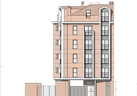Infografía del edificio que se proyecta construir en el solar del número 19 de El Carbayedo, en Avilés.
