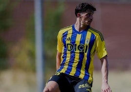 Oier Luengo, durante el partido entre Leganés y Real Oviedo.