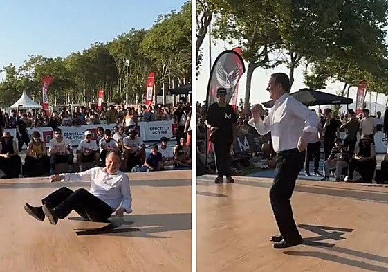 Abel Caballero baila 'break dance'.