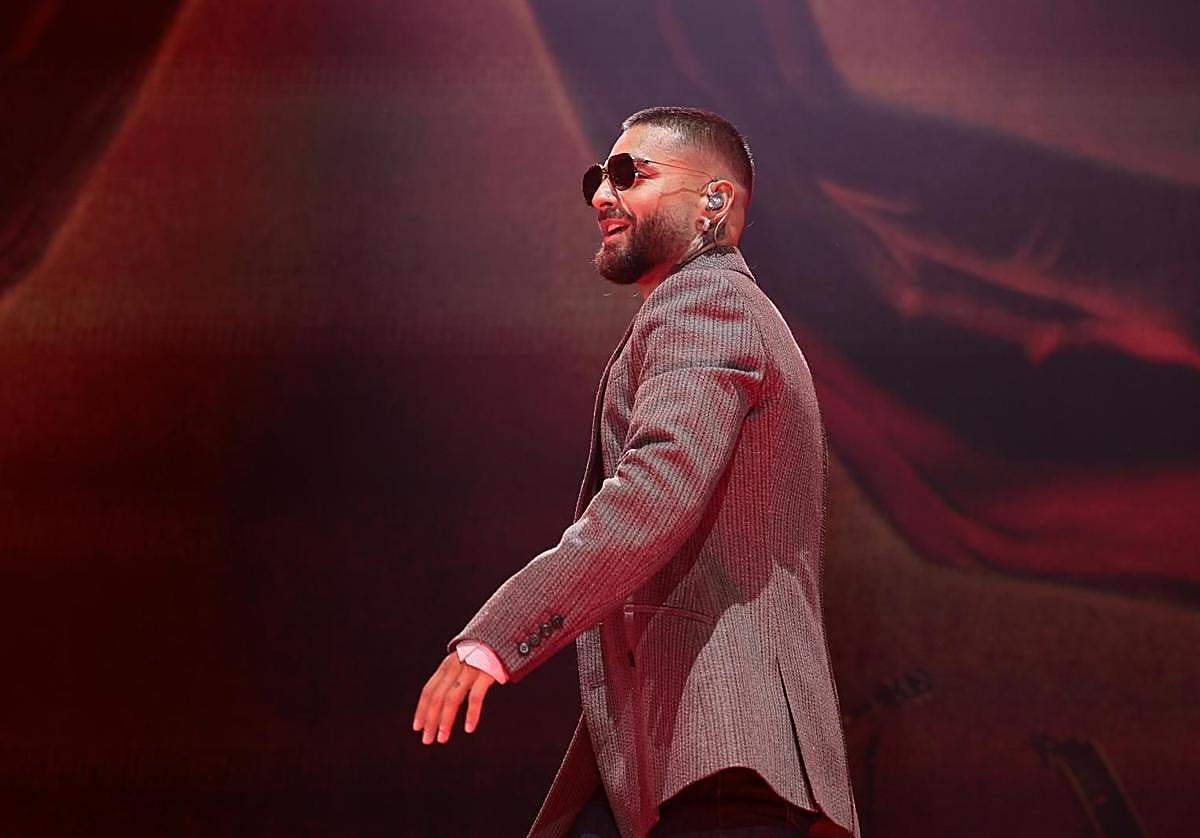 Maluma, durante un concierto en México.