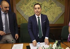 Gerardo Sanz, exalcalde de Llanera, en el Pleno de constitución del Ayuntamiento en 2023