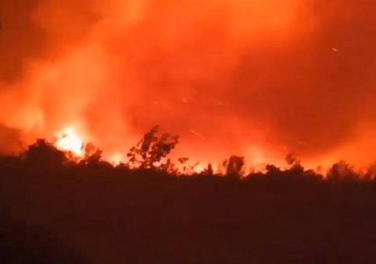 Imagen de uno de los incendios en Cangas del Narcea.