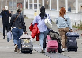 Tres turistas en Asturias.