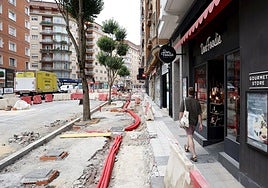 Las obras en la avenida de Galicia para su transformación en un bulevar.