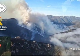Incendio de Degaña esta mañana.