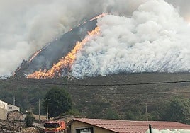 El fuego de Cangas del Narcea, reavivado durante la última noche