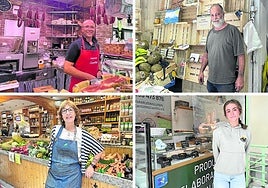 Carlos Mier, de Cary Mar; David Escudero, de El Chavalín; Ana Abeledo, de Eco asturiana; y Dina Constandoglo, de El Ciarru sin gluten