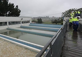 Estación de aguas que la Empresa Municipal de Aguas de Gijón tiene en La Perdiz.