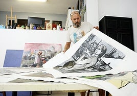 Toño Velasco en su Atelier de Oviedo.