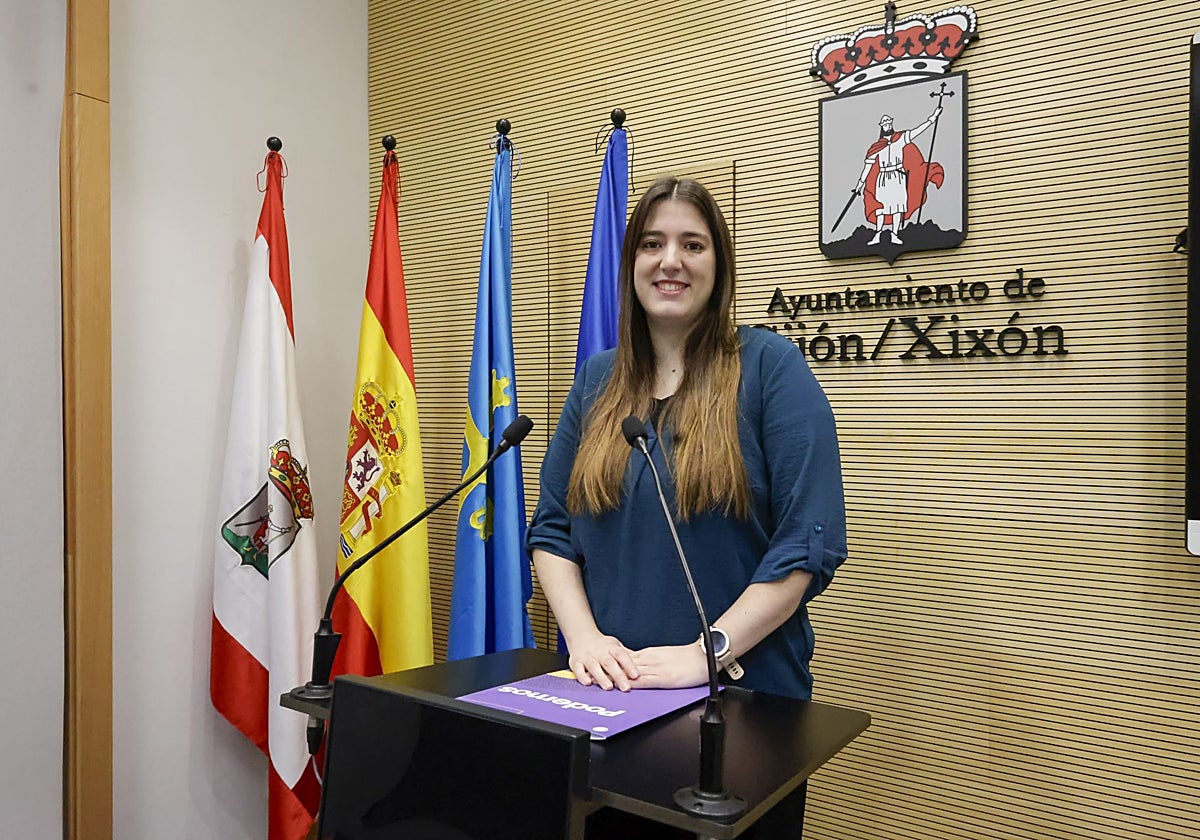 La portavoz municipal de Podemos, Olaya Suárez.