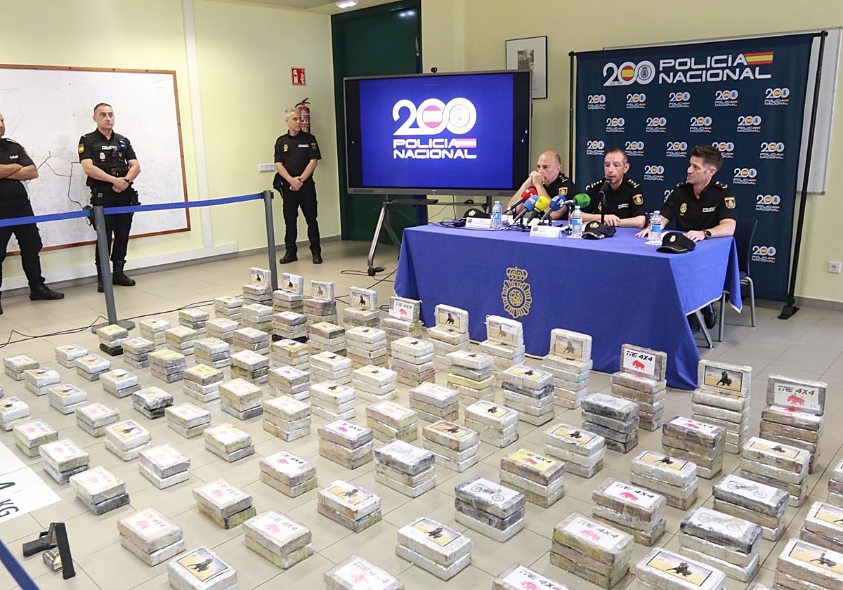 El alijo de cocaína decomisado en la 'operación Linares'.