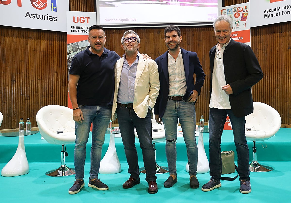 Javier Fernández Lanero, César Calderón, Eduardo Paneque y Hans Peter van den Broek, en la jornada.