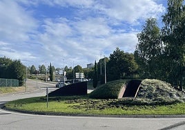 Desperfectos provocados por los jabalíes en la rotonda del Botánico.