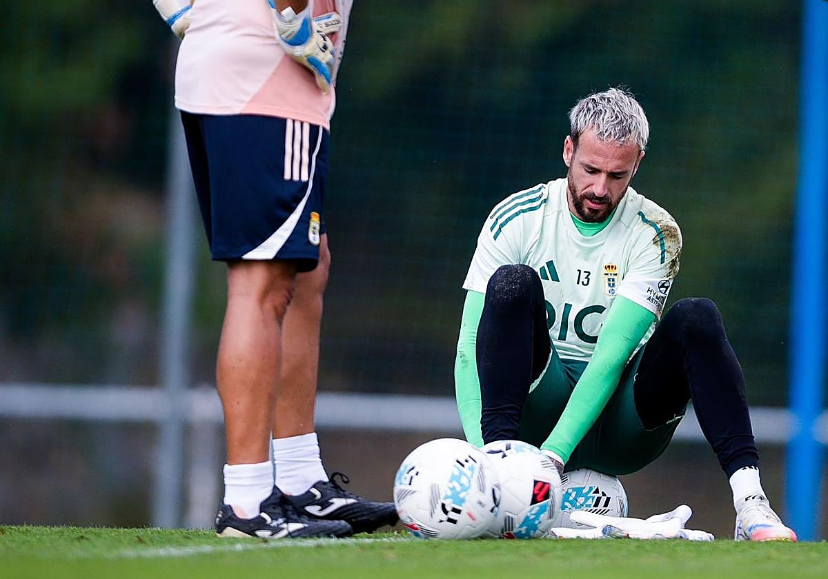 Aarón Escandell, durante el entrenamiento de este viernes.