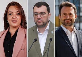 Carolina López, Adrián Barbón y Álvaro Queipo.