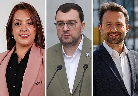 Carolina López, Adrián Barbón y Álvaro Queipo.