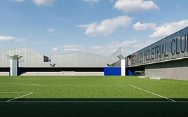 Imagen en 3D de cómo quedaría uno de los campos de la ciudad deportiva del Real Avilés.