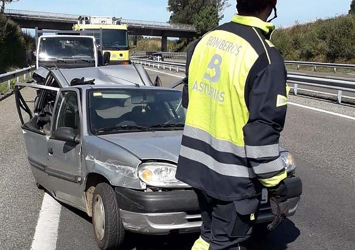 Estado en el que quedó uno de los vehículos implicados en el accidente.