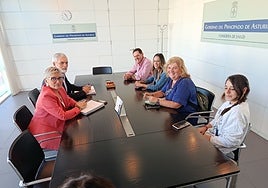 Concepción Saavedra, Aquilino Alonso, Marcelino Pérez, Lucía Logares, Rosana Montes y Concepción Alonso.