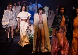 El desfile de hoy en Madrid de la diseñadora asturiana María Lafuente.