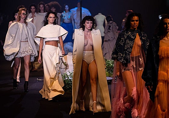 El desfile de hoy en Madrid de la diseñadora asturiana María Lafuente.