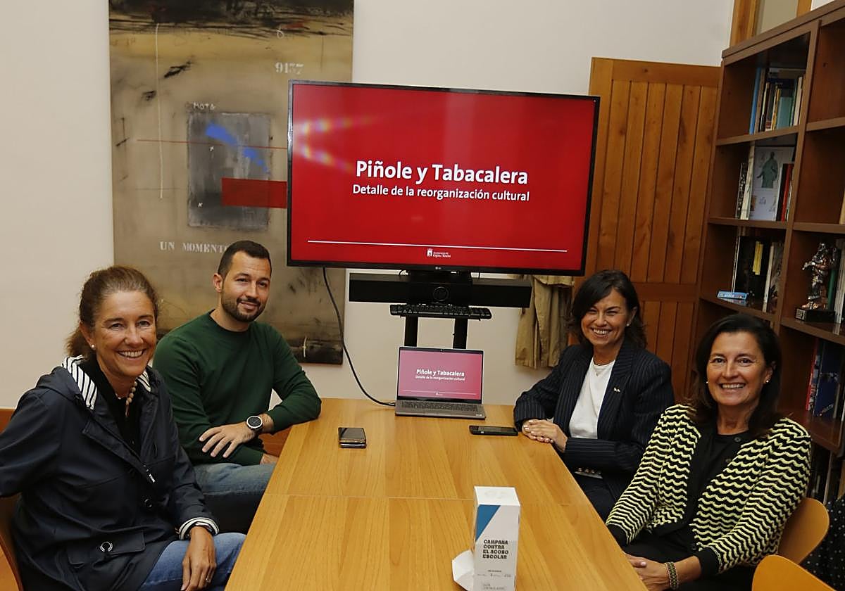 Cecilia Alvargonzález, Aitor Martínez Valdajos, Montserrat López Moro y María López Castro durante la reunión.