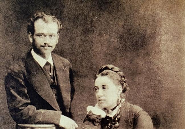 1874. Alejandro Alvargonzález, con su mujer la inglesa Annie Treacher.