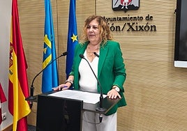 La concejala Marina Pineda, en la sala de prensa del Ayuntamiento.