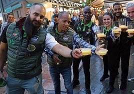 Los escanciadores premiados, en Gascona.