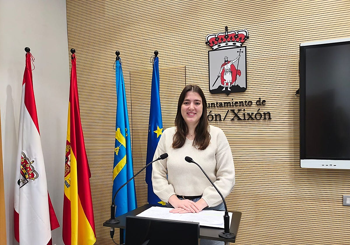 La portavoz municipal de Podemos en Gijón, Olaya Suárez.