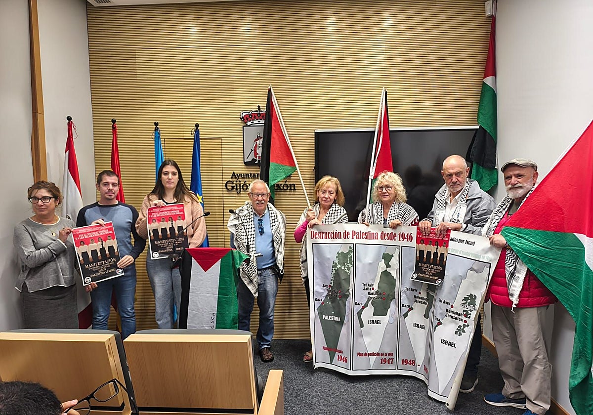 Presentación de la manifestación del domingo, con el apoyo de PSOE, IU y Podemos.