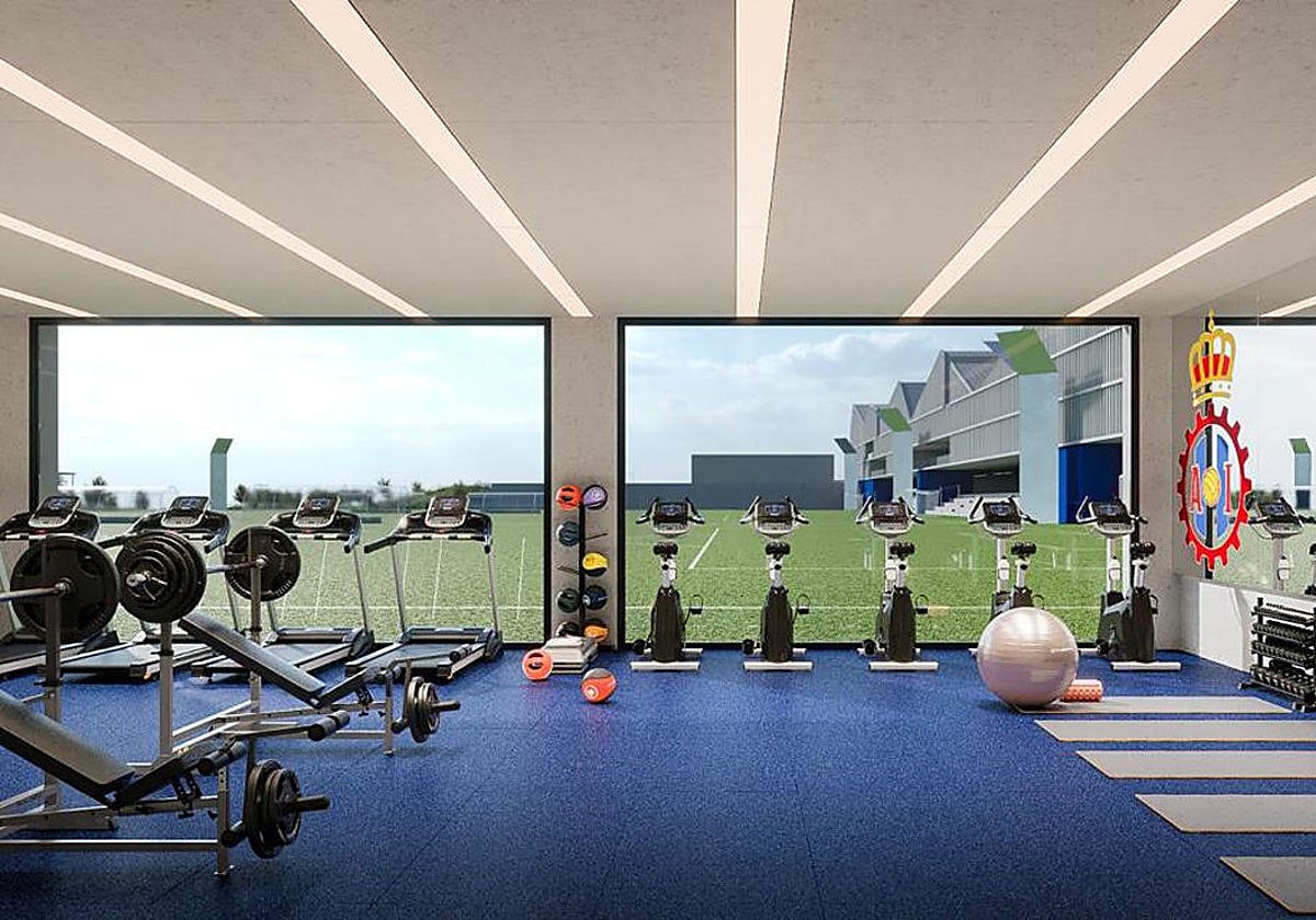 Infografía con el diseño de la futura ciudad deportiva del Real Avilés.