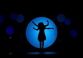 Espectáculo de una pasada edición de la Noche Blanca de Oviedo.