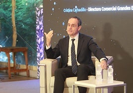 Pedro Baños, durante su intervención en la jornada de Telecable.