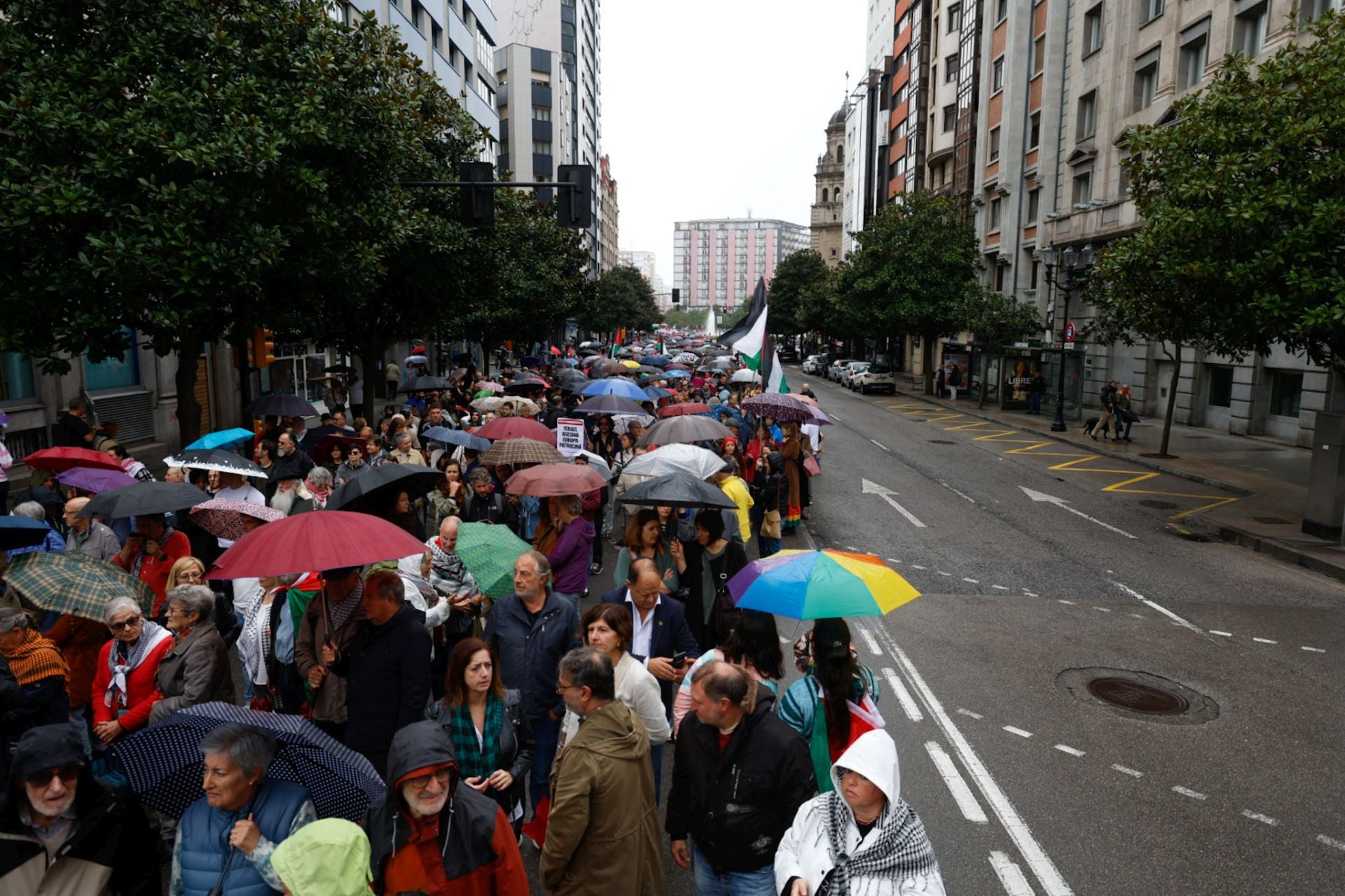 Las imágenes que deja la multitudinaria manifestación propalestina en Gijón