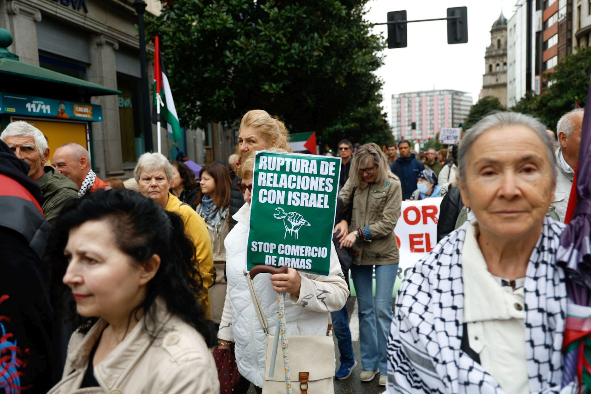 Las imágenes que deja la multitudinaria manifestación propalestina en Gijón