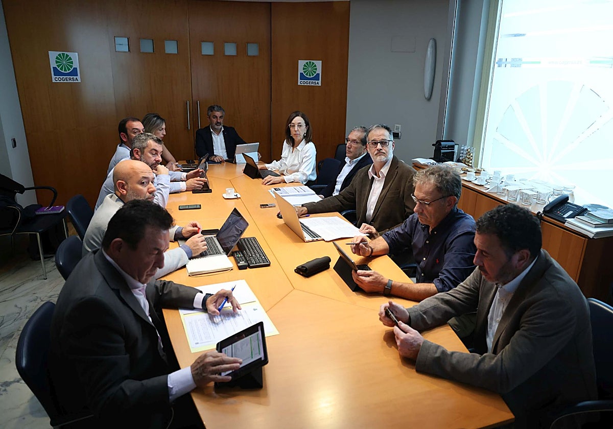 El consejero de Medio Ambiente y presidente de Cogersa, Alejandro Calvo, ayer al frente del consejo de administración de la entidad.