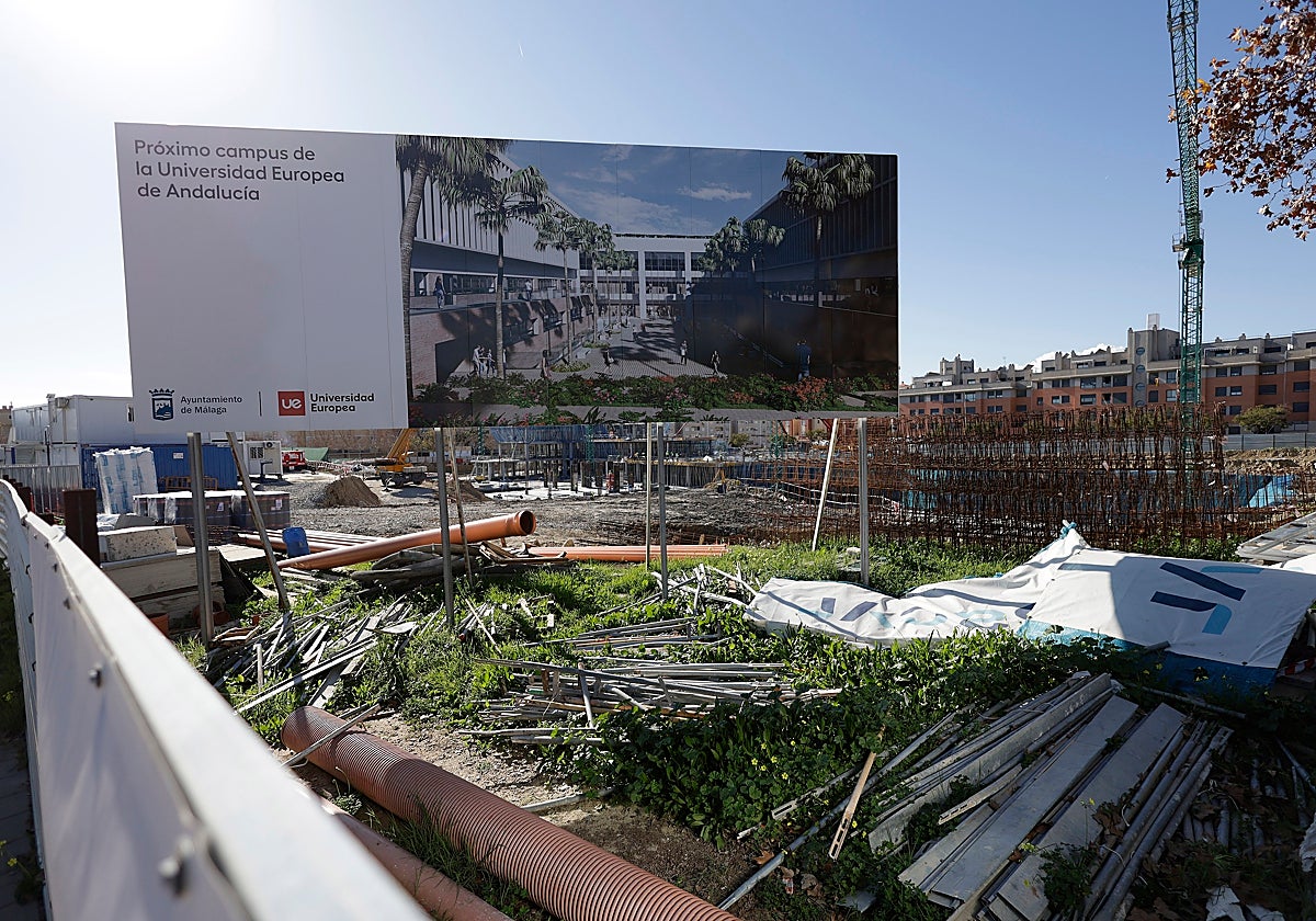 Obras de construcción de un campus de la Universidad Europea en Andalucía.