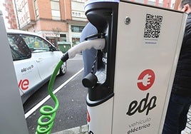 Punto de recarga de vehículos eléctricos.