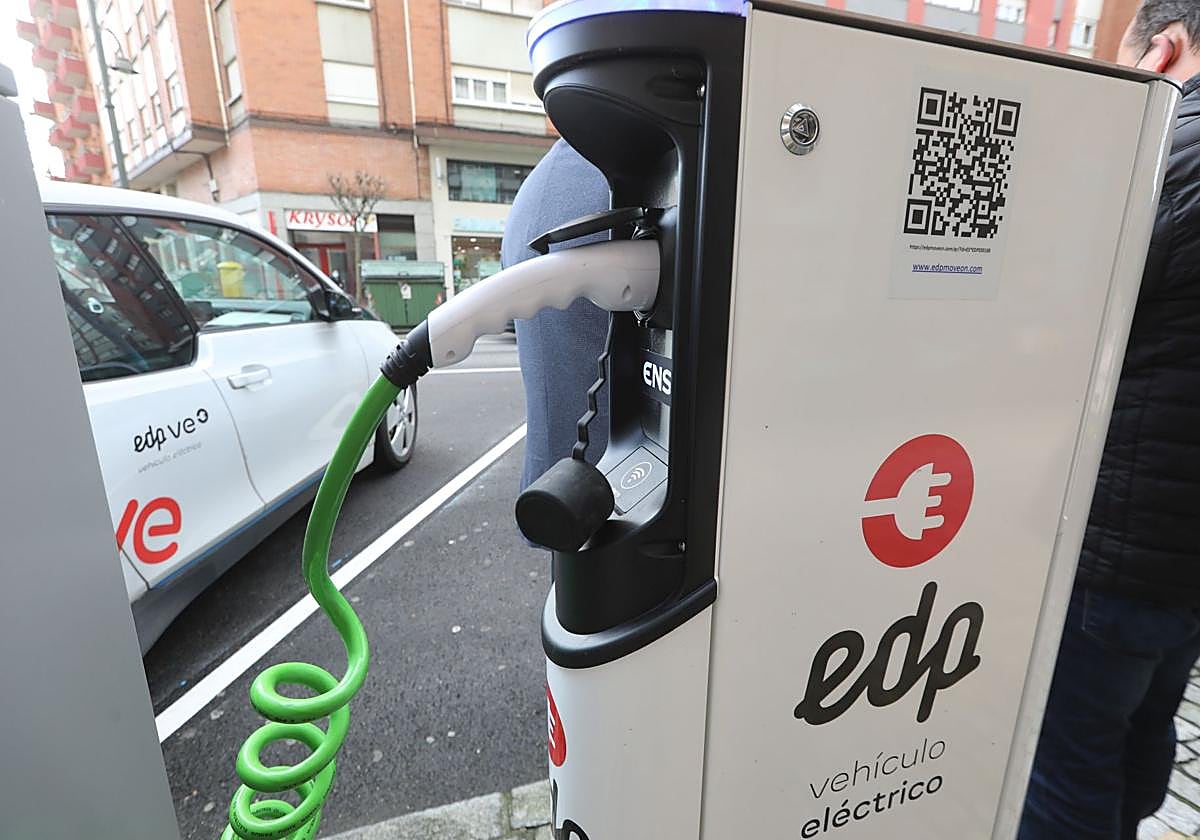 Punto de recarga de vehículos eléctricos.